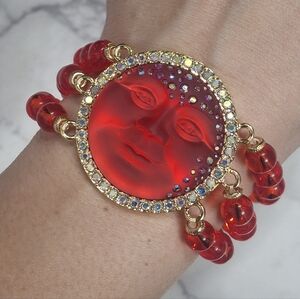 Kirks Folly Red Moon Face Bracelet
